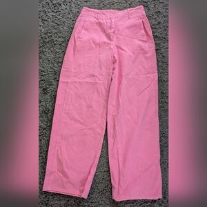 NWOT Aritzia Wilfred Free Utility Pink Wide Leg Cotton Pants (6)